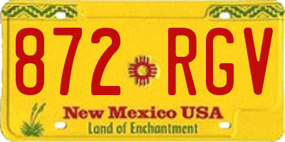 NM license plate 872RGV