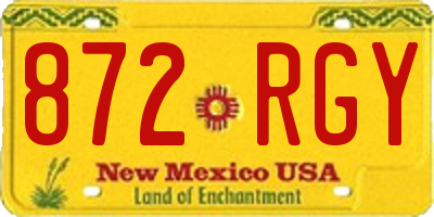 NM license plate 872RGY