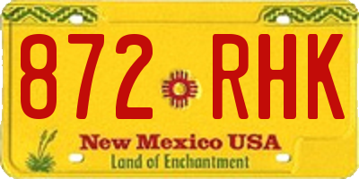NM license plate 872RHK