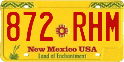 NM license plate 872RHM