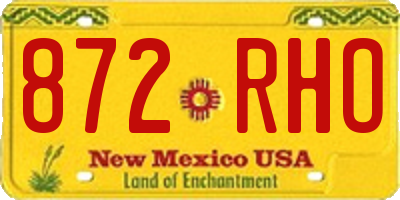 NM license plate 872RHO