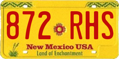NM license plate 872RHS
