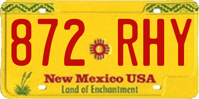 NM license plate 872RHY