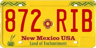NM license plate 872RIB