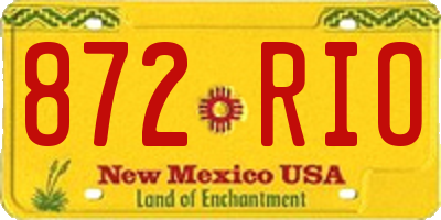 NM license plate 872RIO