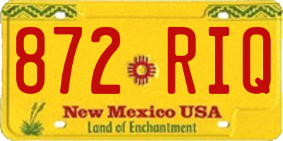 NM license plate 872RIQ