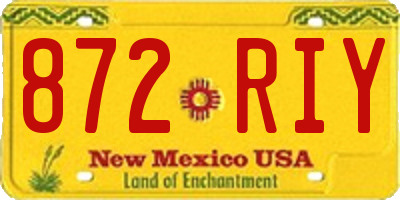 NM license plate 872RIY