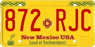 NM license plate 872RJC