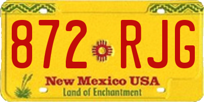 NM license plate 872RJG