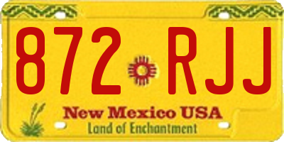NM license plate 872RJJ