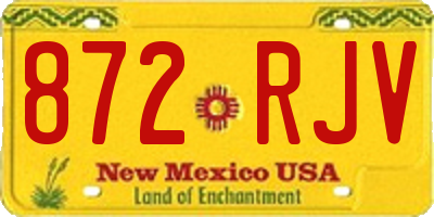 NM license plate 872RJV