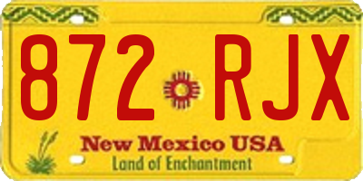 NM license plate 872RJX
