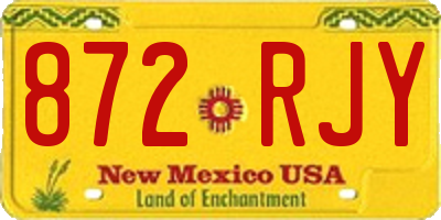 NM license plate 872RJY