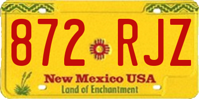 NM license plate 872RJZ