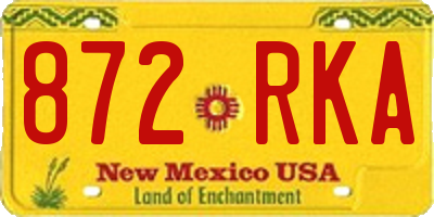 NM license plate 872RKA