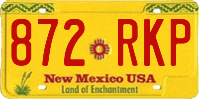 NM license plate 872RKP