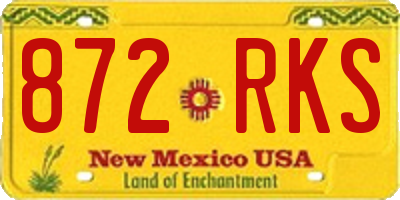 NM license plate 872RKS