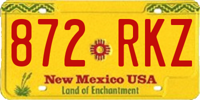 NM license plate 872RKZ