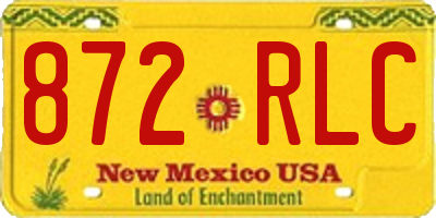 NM license plate 872RLC