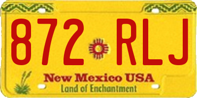 NM license plate 872RLJ