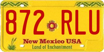 NM license plate 872RLU