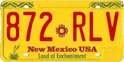 NM license plate 872RLV
