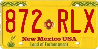NM license plate 872RLX