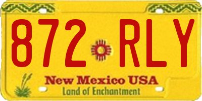 NM license plate 872RLY