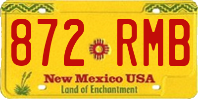NM license plate 872RMB