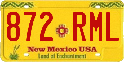 NM license plate 872RML