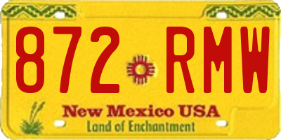 NM license plate 872RMW