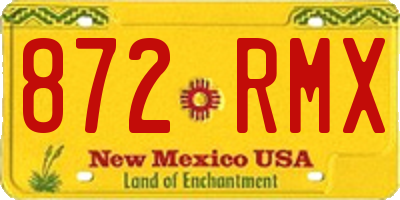 NM license plate 872RMX