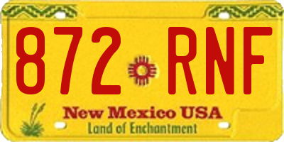NM license plate 872RNF