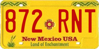 NM license plate 872RNT