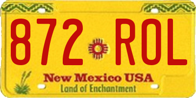 NM license plate 872ROL