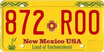 NM license plate 872ROO