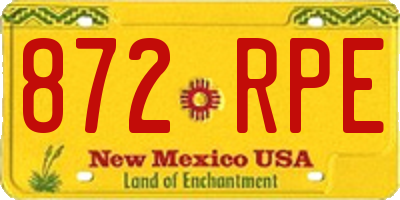 NM license plate 872RPE