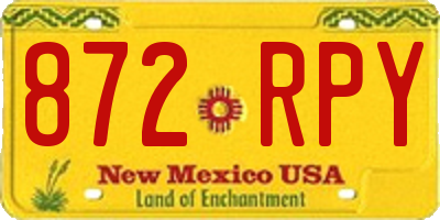 NM license plate 872RPY
