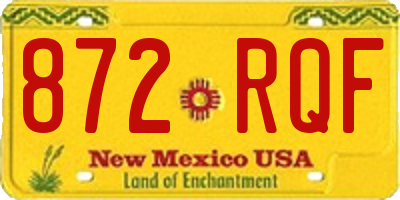 NM license plate 872RQF