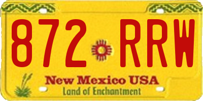 NM license plate 872RRW