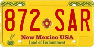 NM license plate 872SAR