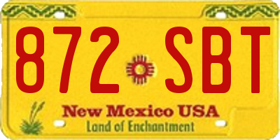NM license plate 872SBT
