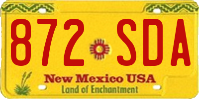 NM license plate 872SDA