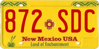 NM license plate 872SDC