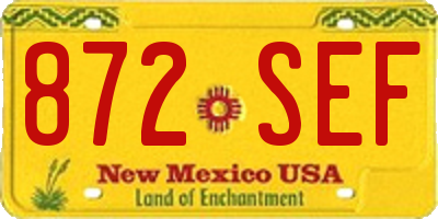 NM license plate 872SEF