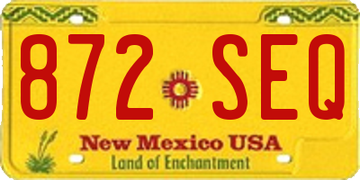 NM license plate 872SEQ