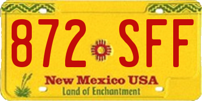 NM license plate 872SFF