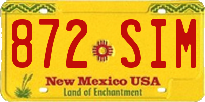 NM license plate 872SIM