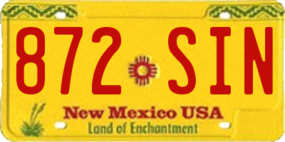 NM license plate 872SIN