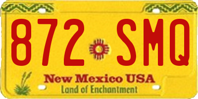 NM license plate 872SMQ